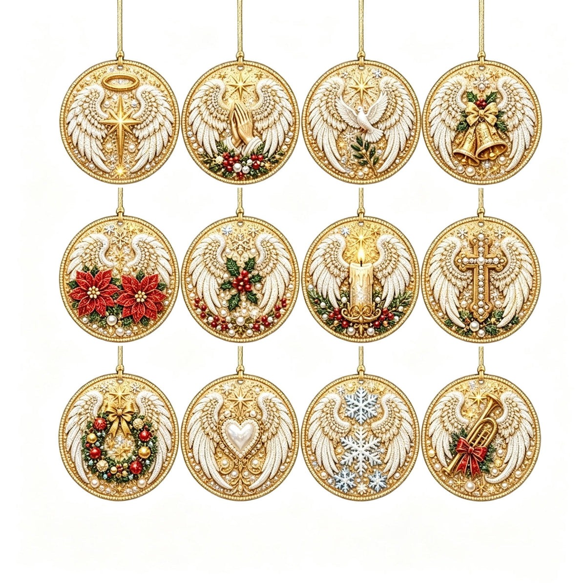 DIY Christmas Ornaments for Xmas Tree Hangings- Pearl Art Kits for Adults, Christmas Ornaments Set of 12, 2.76 Inch