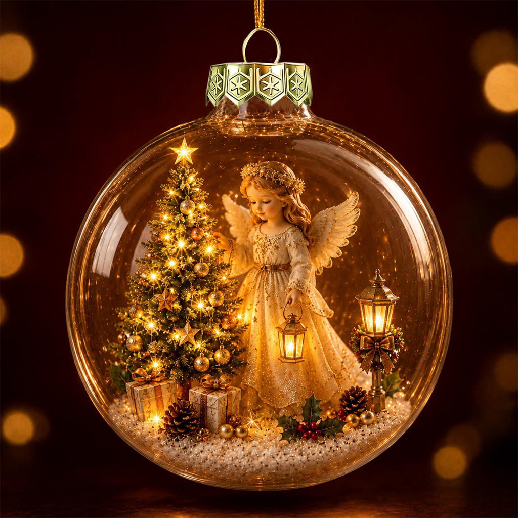 Glowing Christmas Story Ornament, Light-Up Mini Holiday Scene, Festive Keepsake for Christmas Tree, Mantel & Christmas Party Decor (Nativity)