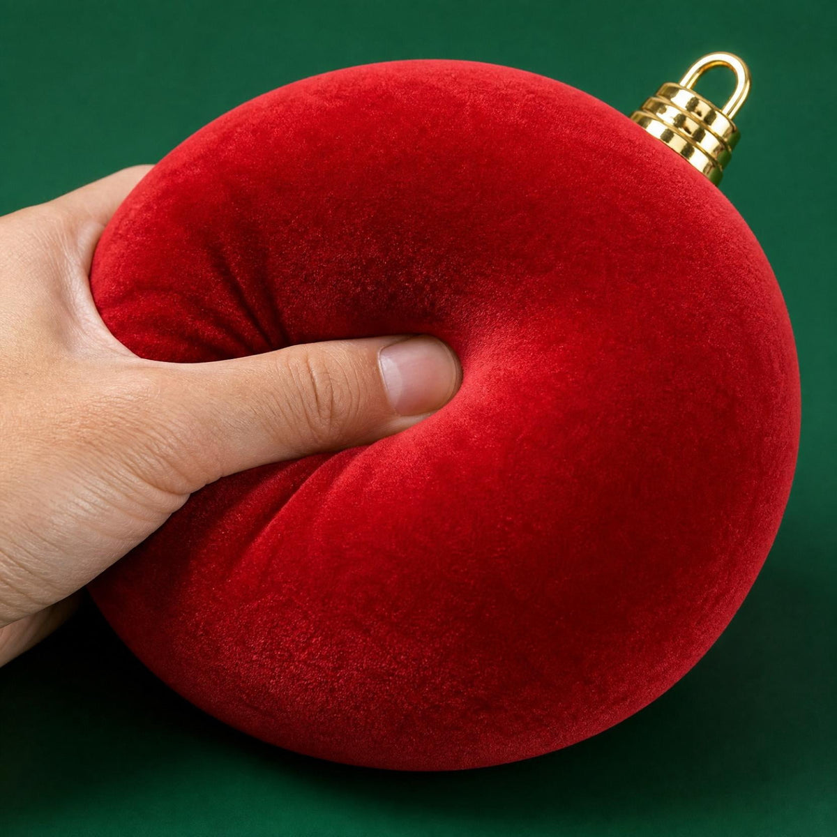 Adornos Para Arbol De Navidad, Shatterproof Big Red Ball Ornament, Soft Oversized Commercial Hanging Velvet Christmas Decor for Mall, Hotel, Staircase