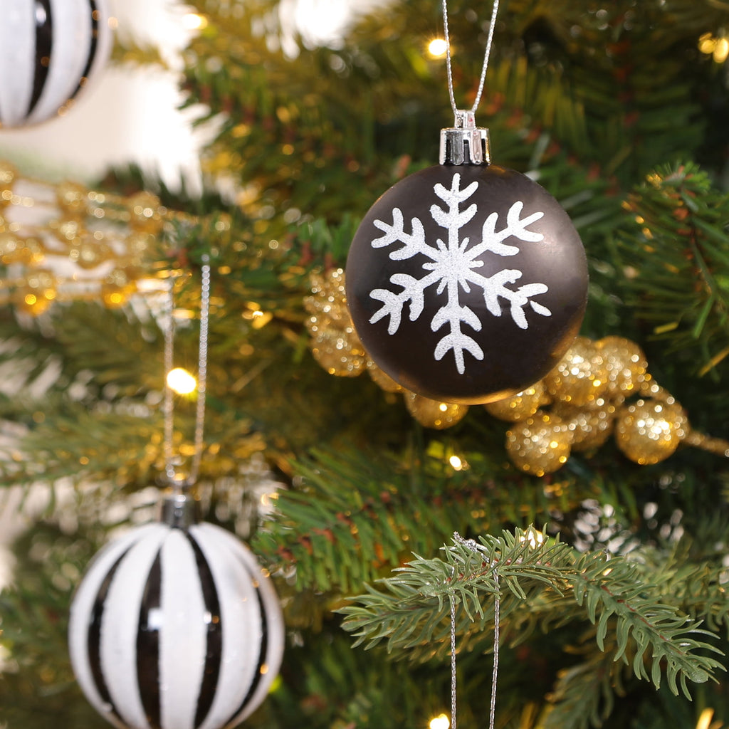 30ct Christmas Ball Ornaments, 2.36 in Shatterproof Xmas Tree Decorations, Plastic Baubles for Holiday, Party, Wedding, or Home Decor, Red & Gold
