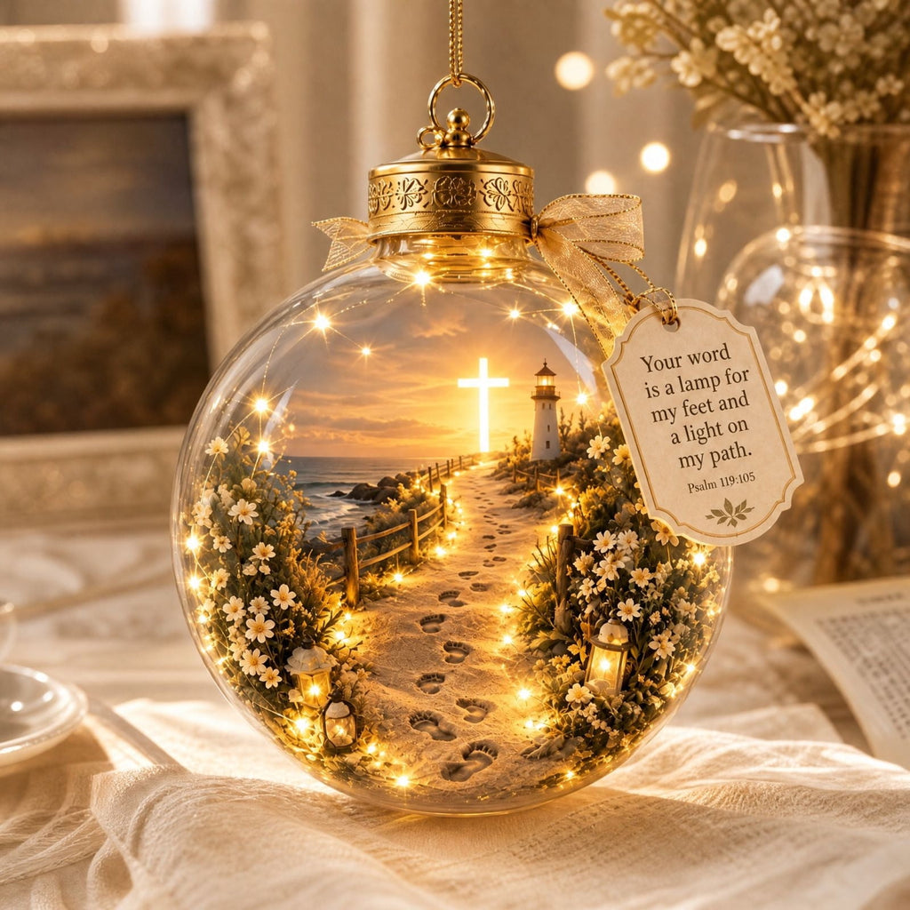 Glowing Christmas Story Ornament, Light-Up Mini Holiday Scene, Festive Keepsake for Christmas Tree, Mantel & Christmas Party Decor (Nativity)