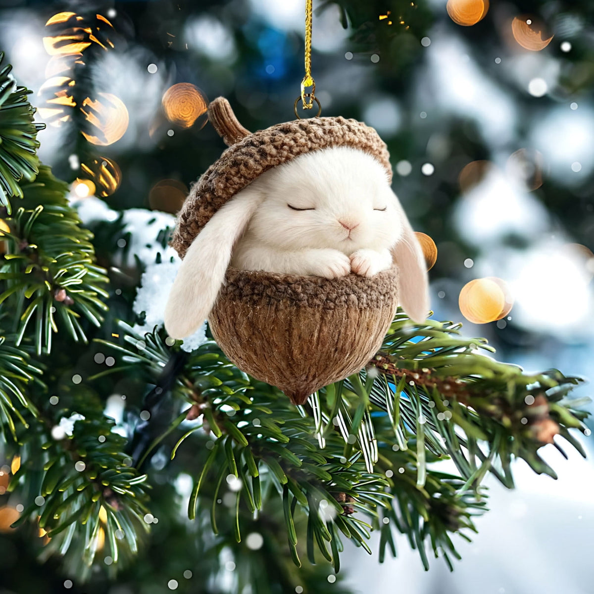 DAMAI Forest Animal Acorn Ornaments-2026 New Cozy Forest Christmas Ornaments, Cozy Forest Christmas Ornaments, Pine Cone Decoration Woodland Christmas Ornaments for Party Home Decor