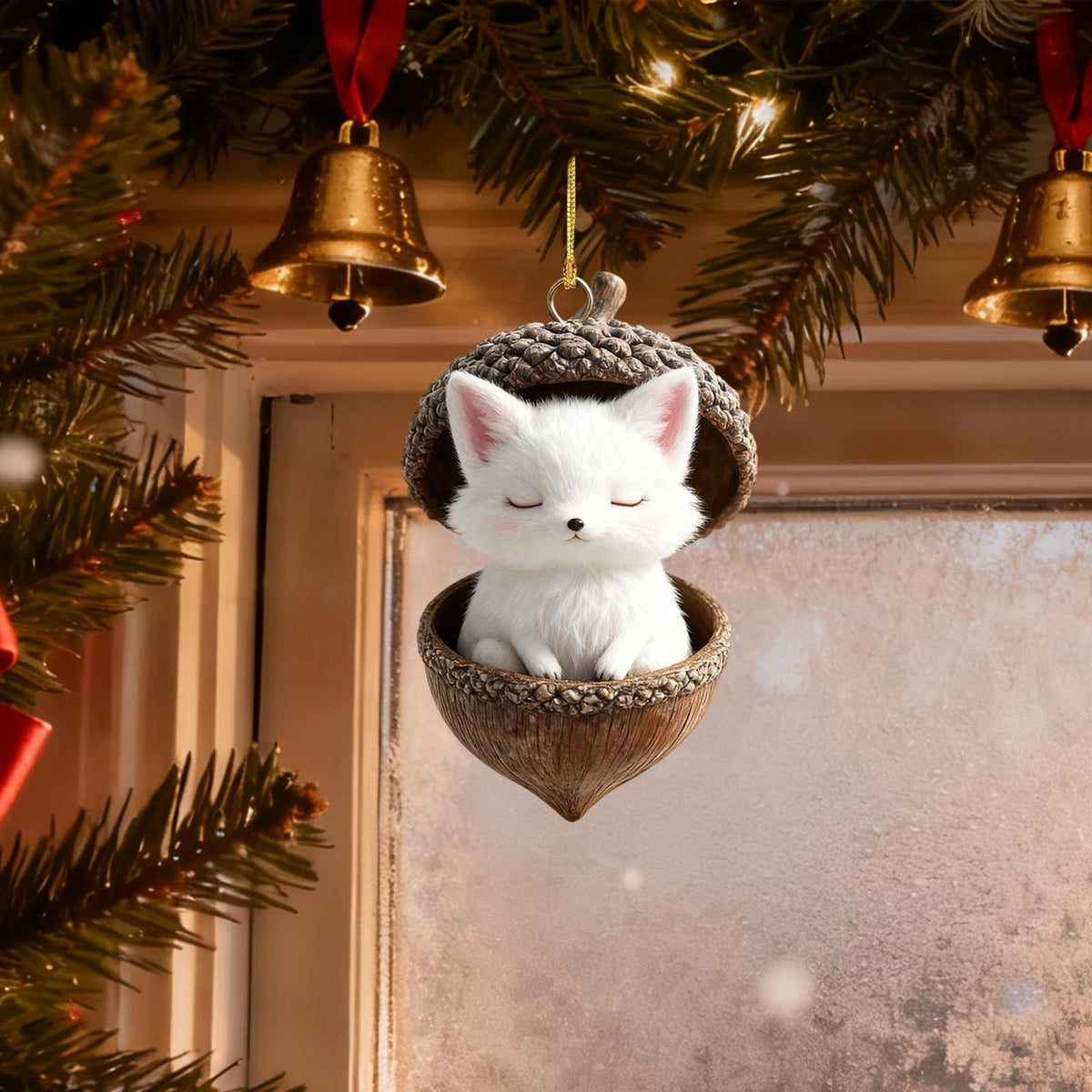 DAMAI Forest Animal Acorn Ornaments-2026 New Cozy Forest Christmas Ornaments, Cozy Forest Christmas Ornaments, Pine Cone Decoration Woodland Christmas Ornaments for Party Home Decor
