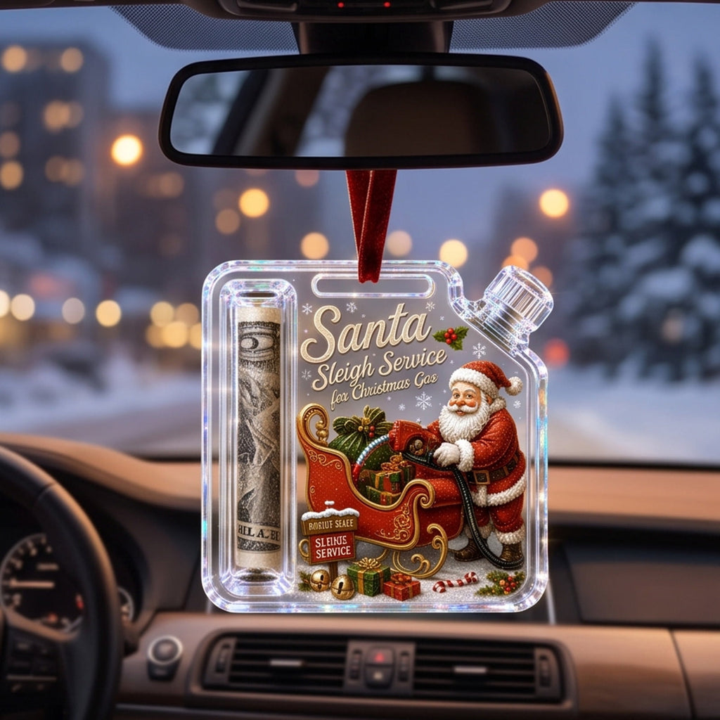 Christmas Cash Gift Stocking Shaped Ornament, Crystal-Clear Cash Holder Ornament with Xmas Stocking Design, Hanging Money Keepsake for Christmas Tree Wreath Garland, Surprise for Family Friends (F)