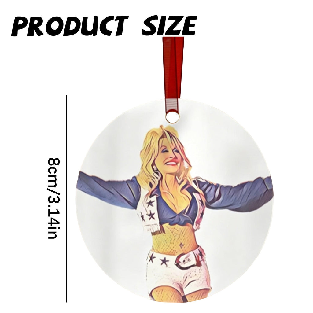 Dolly Memorial Acrylic Christmas Ornament Themed Christmas Ornament for Tree Car Office Home Dolly Themed Xmas Hanging Decor Country Music Holiday Decoration Gift