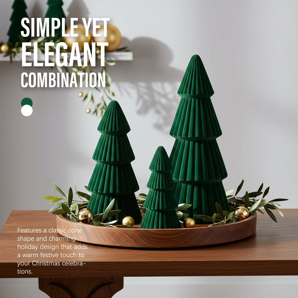 Ayieyill 3pcs Tabletop Christmas Tree Woven Resin Christmas Trees for Christmas Decor Indoor, Christmas Table Decor, Khaki