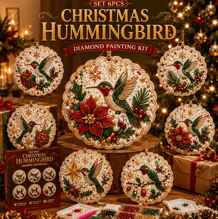 Christmas in July DIY Diamond Art Hanging Ornament – Handmade Sparkling Christmas Keepsake Quiet Leisure Craft for Summer Rainy Afternoons