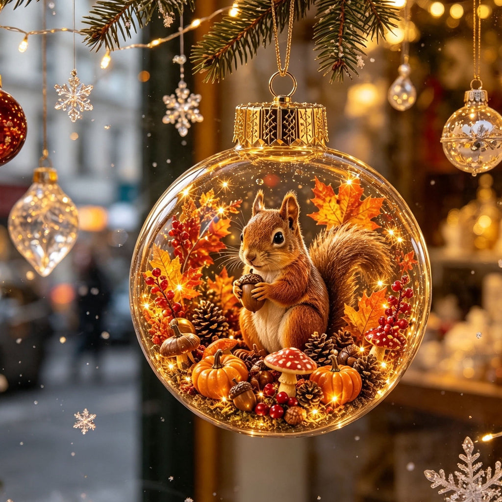 Mivyn Glowing Christmas Story Ornament, 4"Light-Up Mini Holiday Scene with Warm LED Light, Festive Keepsake Gift for Home Christmas Party Decoration,1PCS,