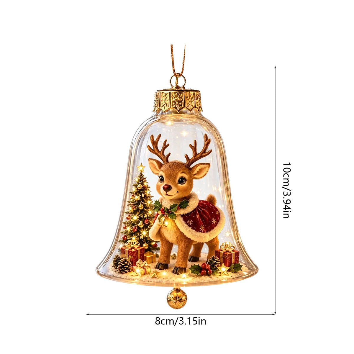 Mivyn Glowing Christmas Story Ornament, 4"Light-Up Mini Holiday Scene with Warm LED Light, Festive Keepsake Gift for Home Christmas Party Decoration,1PCS,