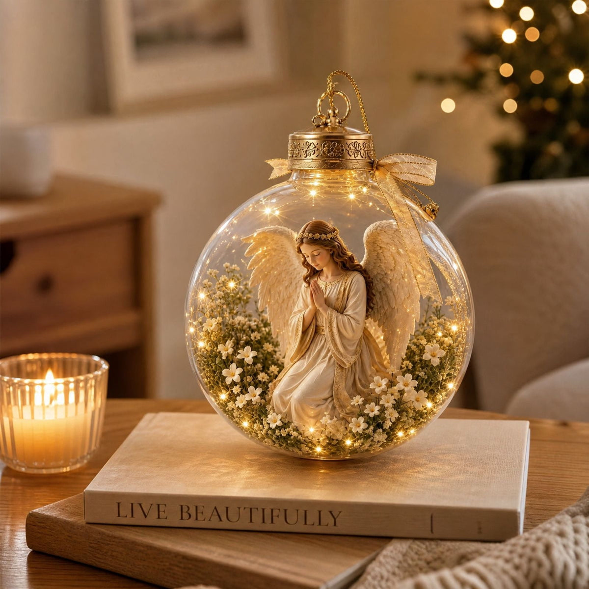 Glowing Christmas Story Ornament, Light-Up Mini Holiday Scene, Festive Keepsake for Christmas Tree, Mantel & Christmas Party Decor (Nativity)