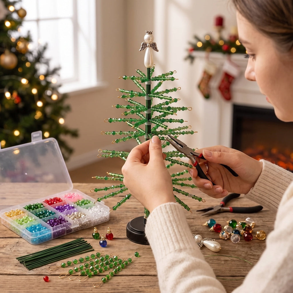 DIY Beaded Christmas Tree Craft Kit Christmas Decorations, 3D Candy Beaded Christmas Tree Craft Kit Christmas Decor, Christmas Crafts for Adults