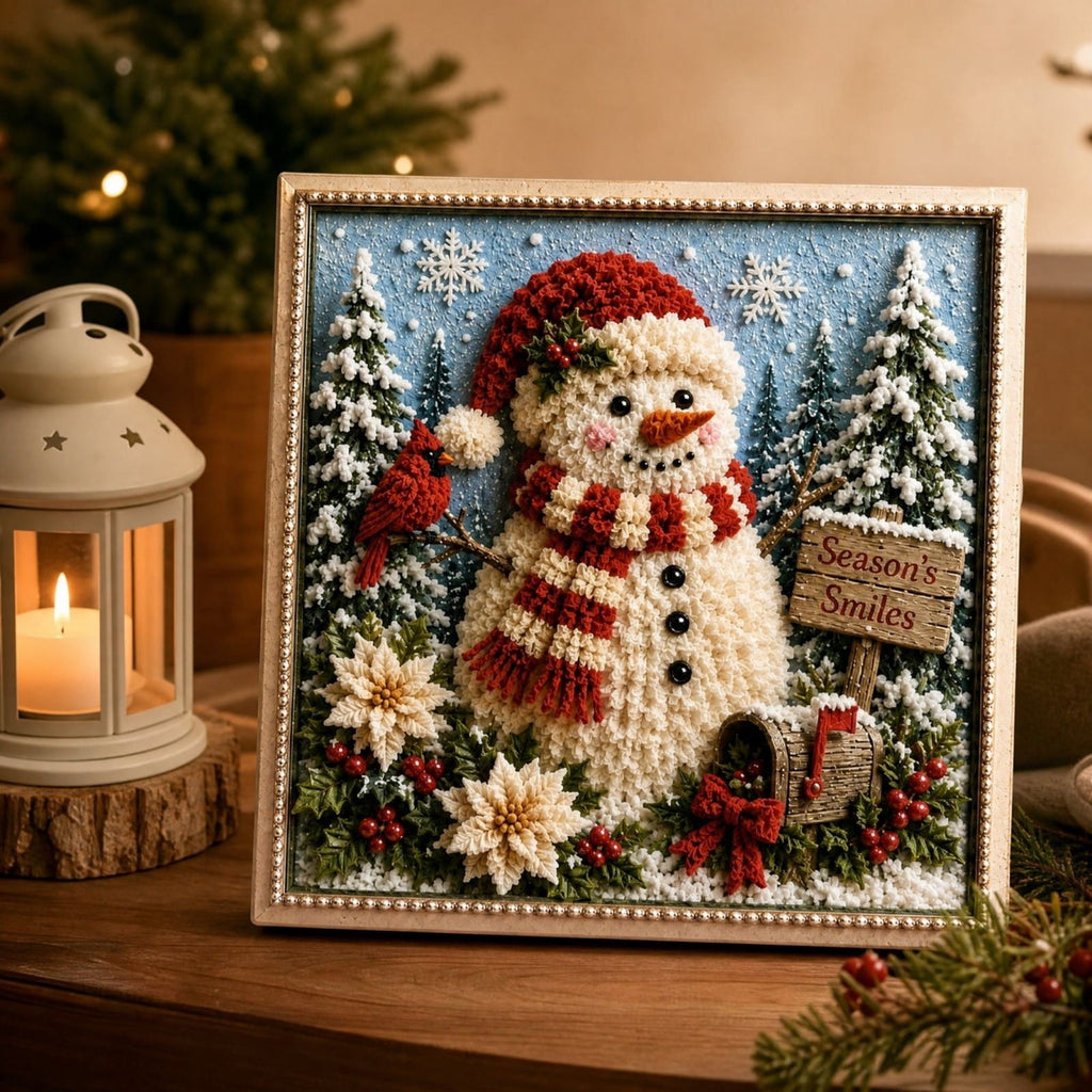 Clearance 3D Christmas Wreath Fabric Poke Art Kit, Jesus Poke Art Kits for Adults, Christmas Wreaths Ornament Making Kit for Front Door