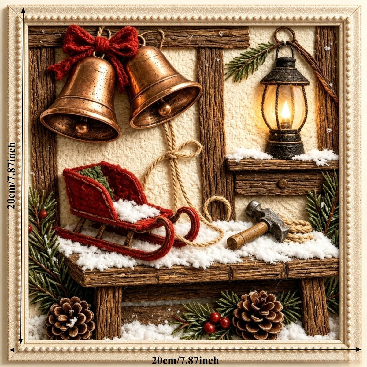 Clearance 3D Christmas Wreath Fabric Poke Art Kit, Jesus Poke Art Kits for Adults, Christmas Wreaths Ornament Making Kit for Front Door