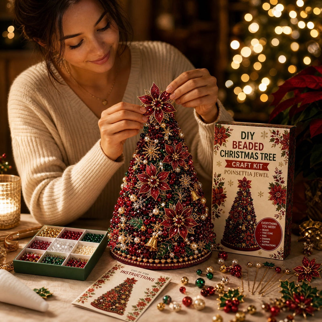 DIY Beaded Christmas Tree Craft Kit Christmas Decorations, 3D Candy Beaded Christmas Tree Craft Kit Christmas Decor, Christmas Crafts for Adults