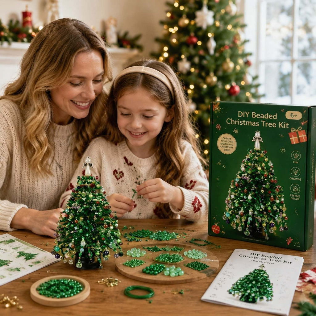 DIY Beaded Christmas Tree Craft Kit Christmas Decorations, 3D Candy Beaded Christmas Tree Craft Kit Christmas Decor, Christmas Crafts for Adults