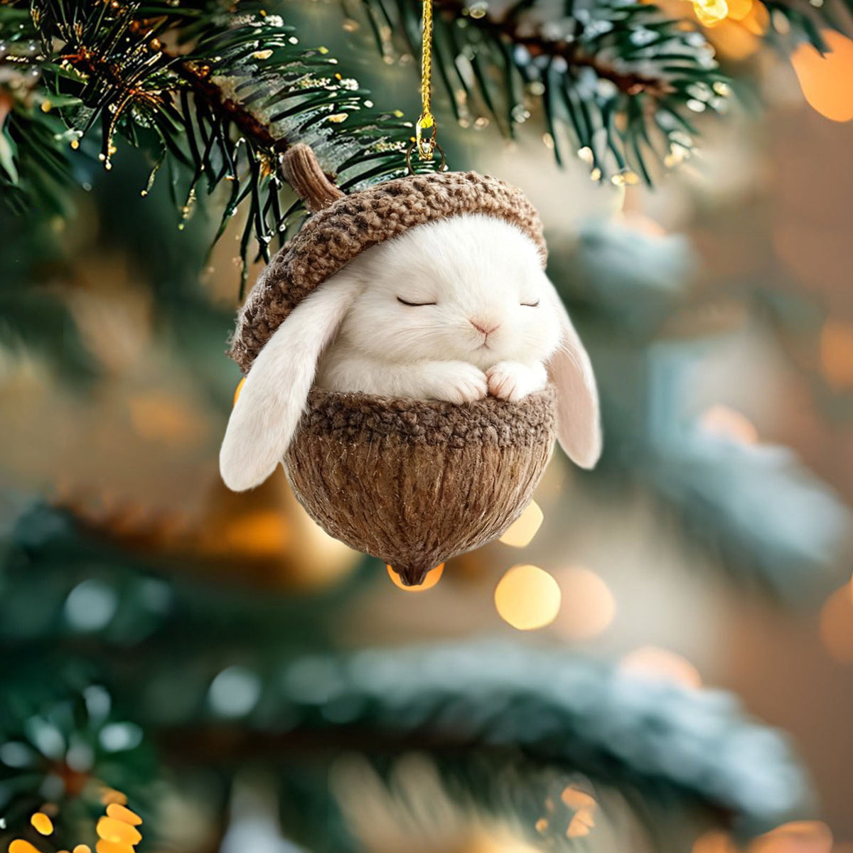 DAMAI Forest Animal Acorn Ornaments-2026 New Cozy Forest Christmas Ornaments, Cozy Forest Christmas Ornaments, Pine Cone Decoration Woodland Christmas Ornaments for Party Home Decor