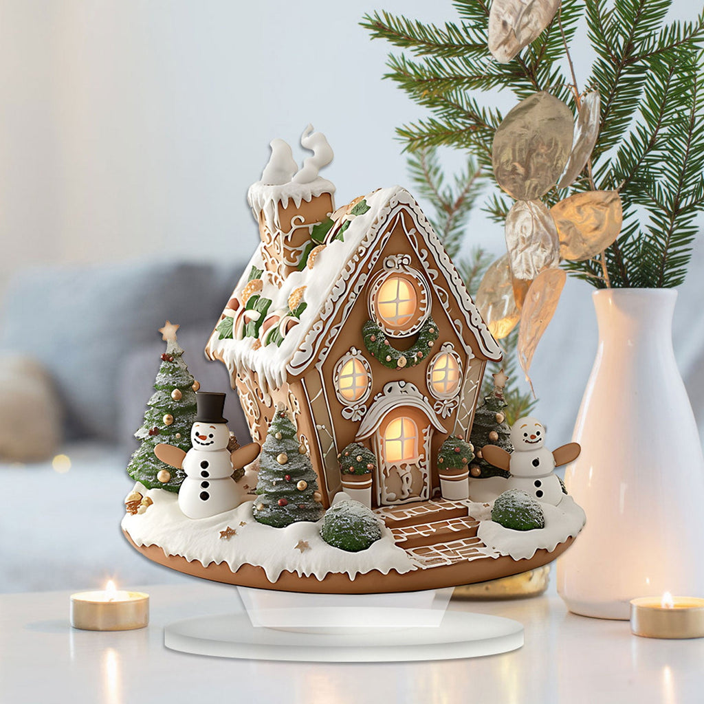PEIBang Christmas Table Decorations,Snow House Decor Christmas Centerpiece,Christmas Village Houses for Home Office