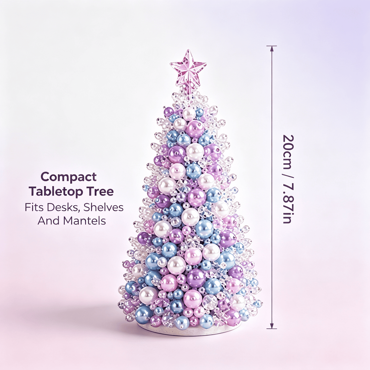 DIY Beaded Christmas Tree Kit, Christmas Decorations Handmade Beads Craft Set, Sparkling Crystal Xmas Ornaments for Tabletop Christmas Decor, Holiday Gifts for Adults by MPOISVA
