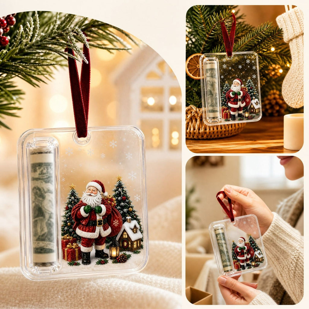 Clearance! Christmas Cash Gift Ornament, Christmas Money Holder for Cash, Christmas Decorations Gift (Merry Christmas)