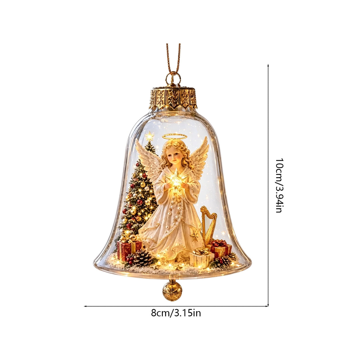 Mivyn Glowing Christmas Story Ornament, 4"Light-Up Mini Holiday Scene with Warm LED Light, Festive Keepsake Gift for Home Christmas Party Decoration,1PCS,