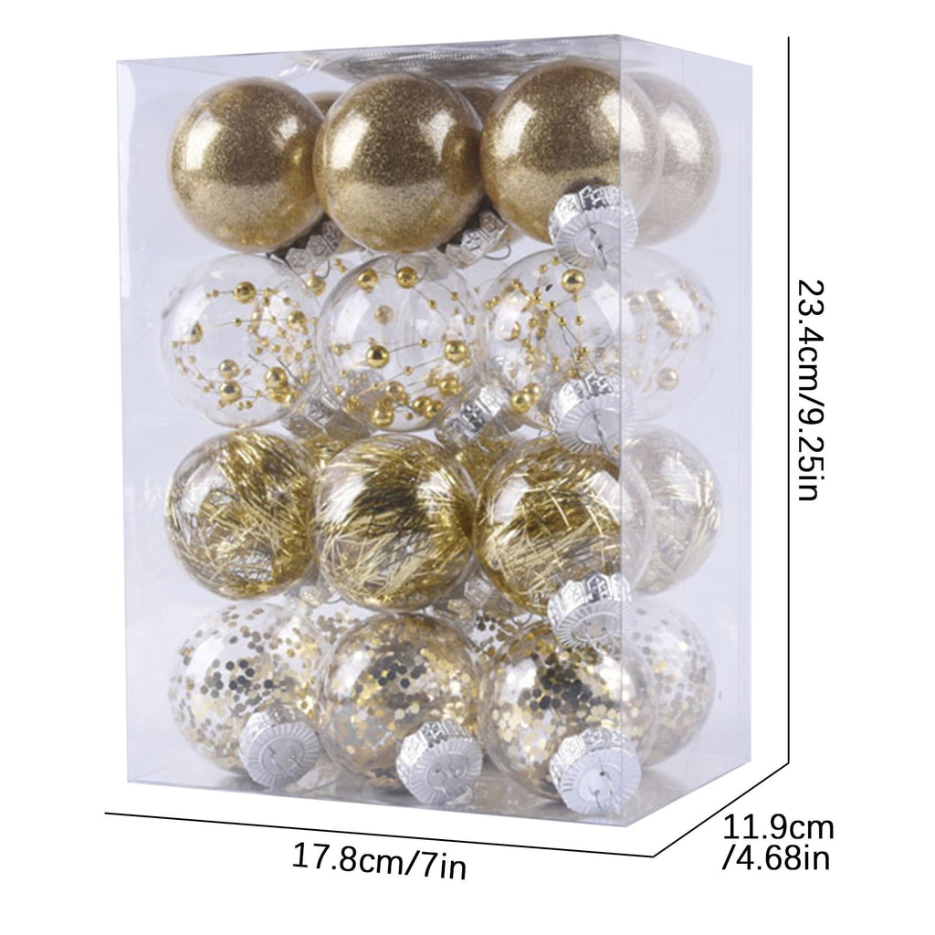 PEONAVET 24Pcs Christmas Balls Ornaments for Xmas Christmas Tree - Shatterproof Christmas Tree Decorations Hanging Ball for Holiday Wedding Party Decoration (Blue, 2.36"-6CM) Merry Christmas