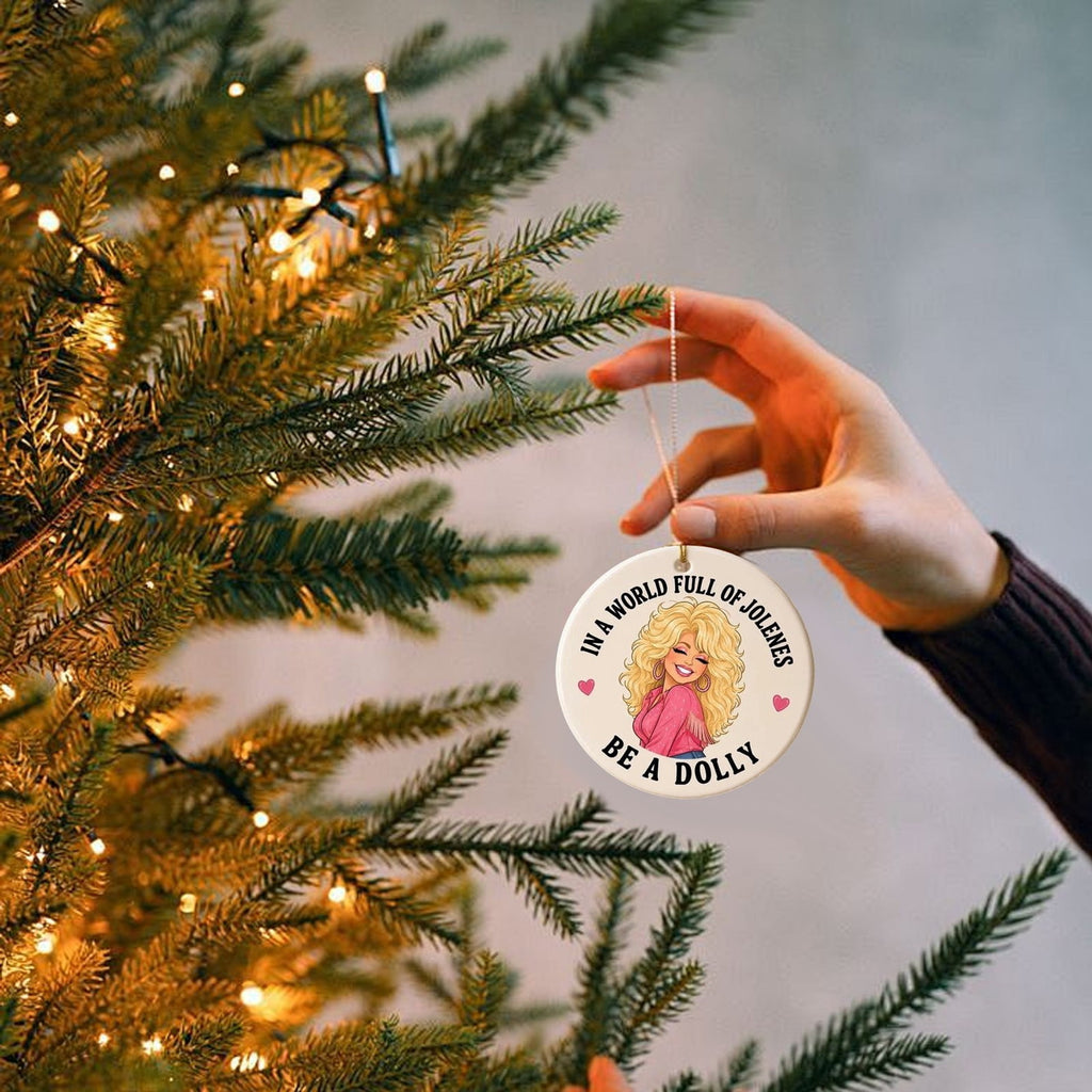 Dolly Memorial Acrylic Christmas Ornament Themed Christmas Ornament for Tree Car Office Home Dolly Themed Xmas Hanging Decor Country Music Holiday Decoration Gift