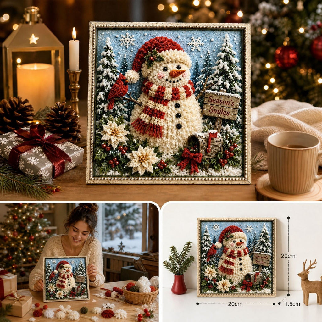 Clearance 3D Christmas Wreath Fabric Poke Art Kit, Jesus Poke Art Kits for Adults, Christmas Wreaths Ornament Making Kit for Front Door